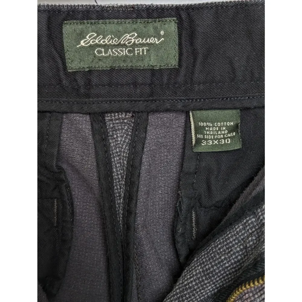 Vintage Eddie Bauer‎ Gray Textured Classic Fit Pants Size 33